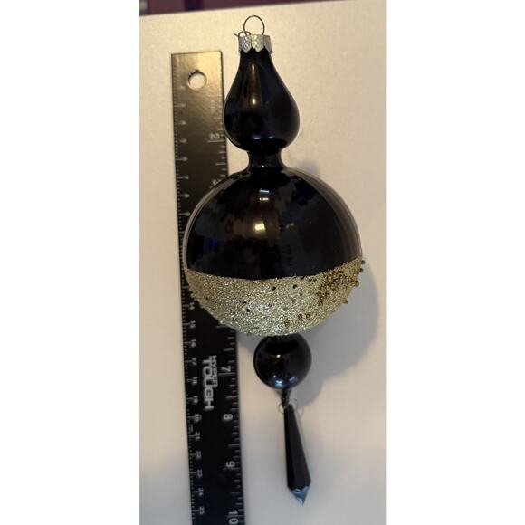 Vintage Christmas Ornament Lot – Black Gold Finial & 4 Pearlized Flying Doves - Picture 9 of 9